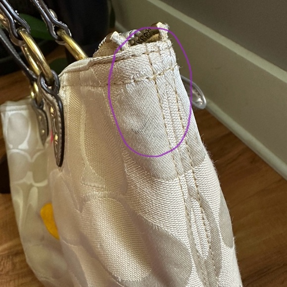 Coach Cream and Multicolor Shoulder Bag - Picture 6 of 12